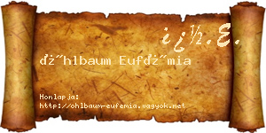 Öhlbaum Eufémia névjegykártya